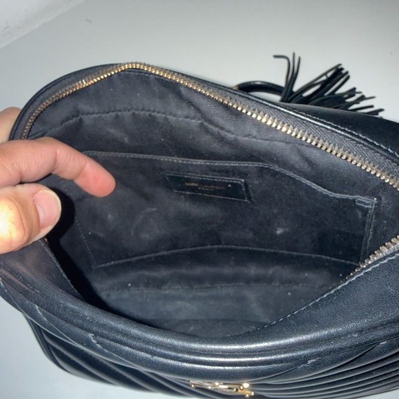 Yves Saint Laurent Black Chevron Crossbody Bag - Picture 10 of 10
